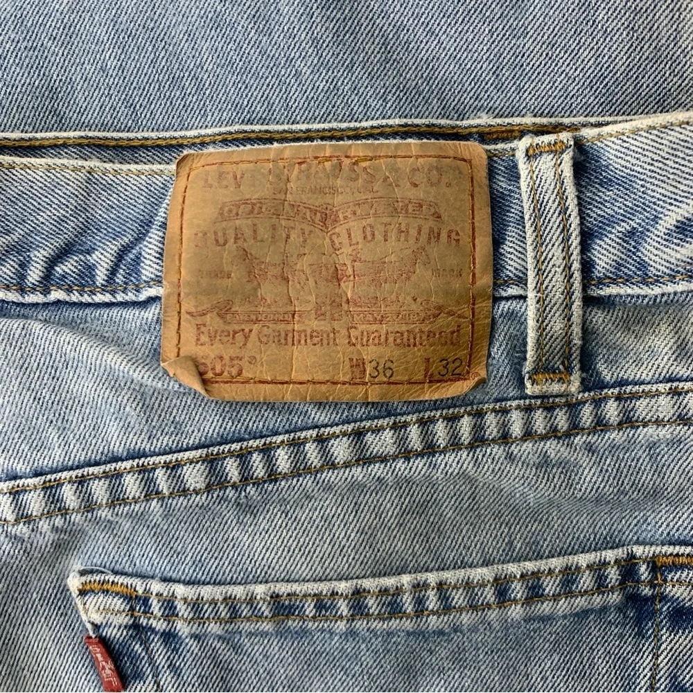 Levis Men Size 36 x 32 Jeans 505 Regular Fit Straight Light‎ Pants Cotton Y2K 99